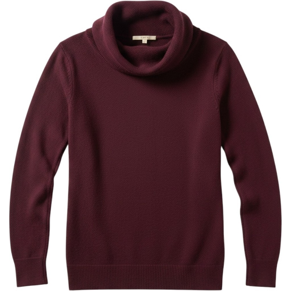 LOFT Womens Burgundy Cowl Neck Sweater Small Knitwear Winter Outdoor Casual Soft
